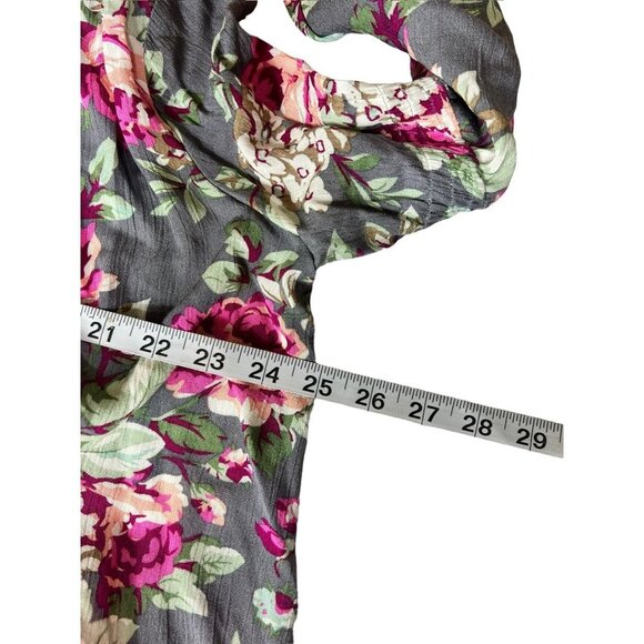Umgee Women's Grey Floral Mid Dress - Picture 4 of 7